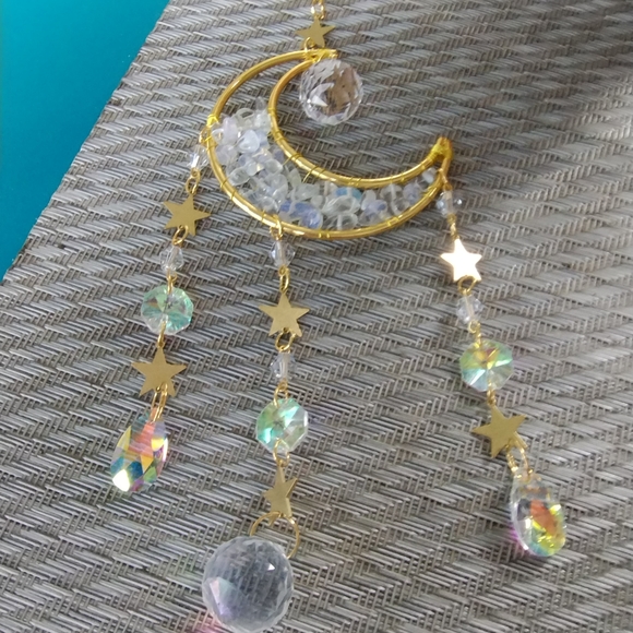 Opalite Crystal Moon Sun Catcher - Picture 2 of 5